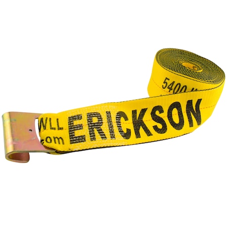 Erickson 4"X30Ft 16.200 lb Winch Strap w/ Flat Hk Bulk 58800